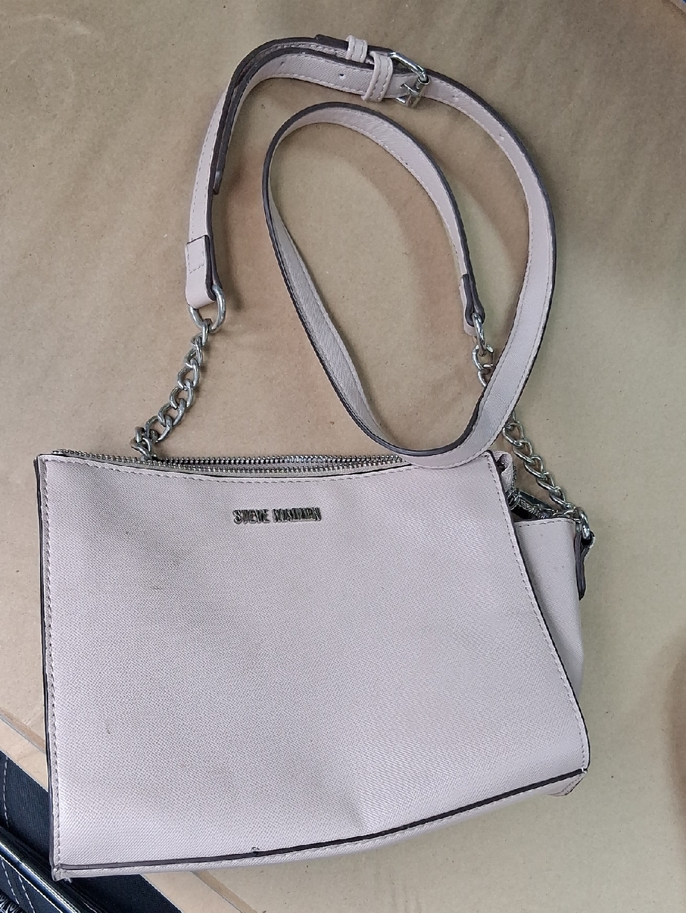 Steve Madden Pale Blush Chain-Detail Crossbody Bag